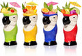 LEMONSODA Ceramic Hawaiian Tiki Glasses (Tiki Parrots, Set of 4)