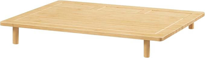 HOOBRO Bamboo Stove Top Cover, Noodle Board Stove Cover with Removable Legs, Stove Top Cover Board for 30”x22” Electric Stove, Gas Burners, Stove Cover Cutting Board for Sink, Oven, Natural YL76TL01
