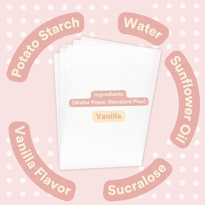 Printable Edible Wafer Paper Sheets from paper2eat (0.40 mm - 25 sheets/Vanilla)