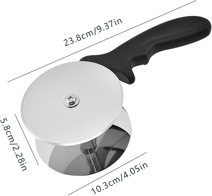 Stainless Steel Double Wheel Vegetable Cutter, Pizza Wheel With Sharp Blade For Cutting Shells, Pies, Cheese, with Built-in Finger Guard & Non-Slip Plastic Handle, Dishwasher Safe (2 pcs)