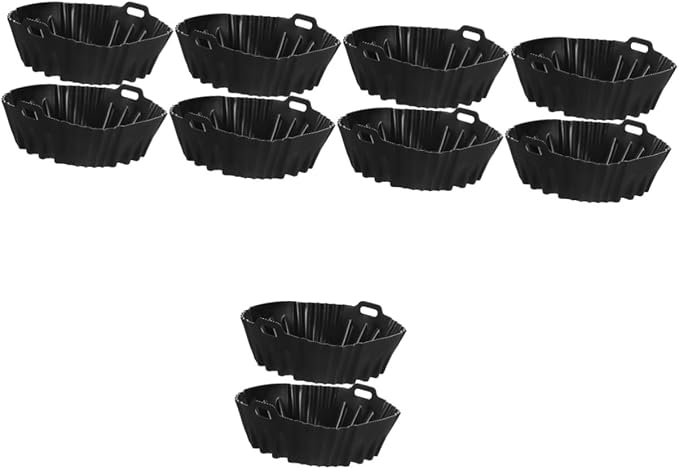 Gadpiparty 10pcs Air Fryer Silicone Tray Non-stick Baking Liner for Air Fryer Microwave Oven -grade Silicone Easy to Clean for Baking Roasting