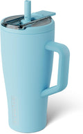BrüMate Era Flip 30oz Tumbler with 100% Leakproof Covered Straw Lid | Hygienic Covered Straw | Insulated Stainless Steel Water Bottle with Handle | Cup Holder Friendly | BPA-Free (Glacier)