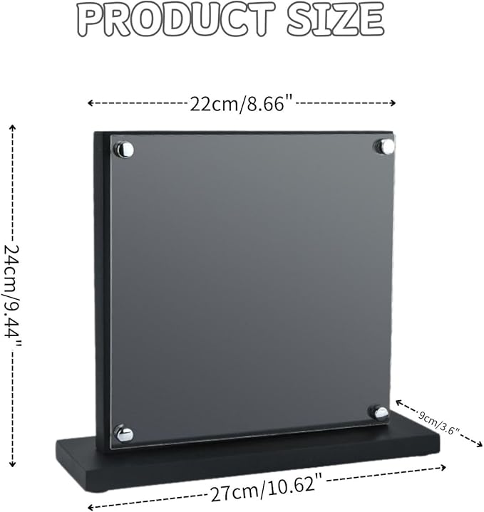 Magnetic Knife Block with Acrylic Shield,Double Sided Magnetic Knife Holder, Pine Wood Kitchen Knife Stand for Kitchen Counter(Without Knives ）