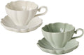 Flower Shaped Ceramic Coffee Cup Teacup with Saucer, Set of 2