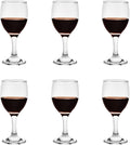 HEIGHT 5.6 Inches 120ML 4 Ounce Samll Capacity - Set of 6 Classic Red Small Wine Glasses Durable Clear White Lead-free Glass Cup For Party (Glass, 6Pcs4OZ)