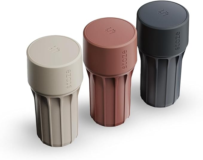 Staze Air Tight Smell Proof Container (148ml) – Vacuum Seal Jar - Waterproof Food Storage Canister, Portable Small Smell Proof Jar for Coffee, Herb, Spice & Gummies - (Desert Trio)