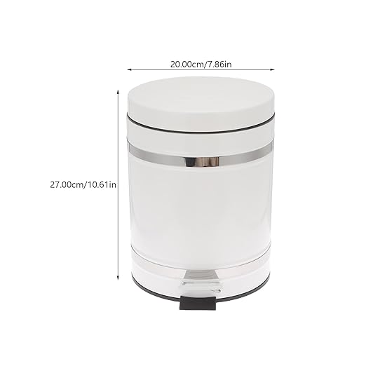 DOITOOL Bathroom Trash Can with Foot Pedal and Lid, 12l Round Roman Pattern Waste Bin for Home and Office Use