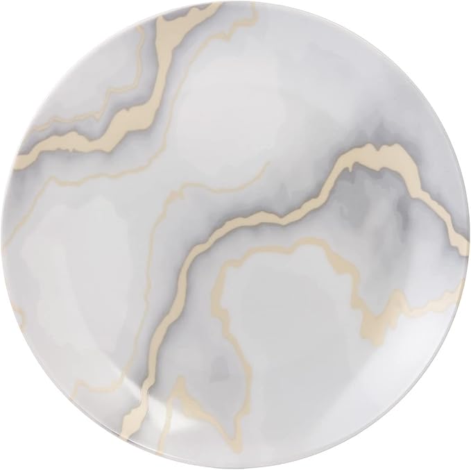 Safdie & Co. Electric Marble 16 Piece Dinnerware Set, Service for 4, Fiesta Dinnerware, home trends and home food network essentials, Porcelain dinner plates, 16" L x 12" W x 15" H
