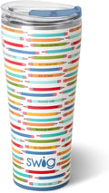 Swig Life 32oz Insulated Tumbler, Travel Coffee Tumbler with Lid, Cup Holder Friendly Travel Coffee Mug, Stainless Steel with Lid (Teacher Life)