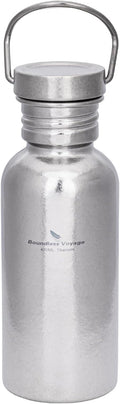 Boundless Voyage Titanium Water Bottle with Lid Wide Mouth Leak-Proof Reusable Sport Drinking Bottle for Camping Hiking Picnic Climbing Running Tea Coffee (420ml-glossy)