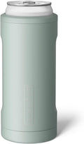 BrüMate Hopsulator Slim Can Cooler Insulated for 12oz Slim Cans | Skinny Can Insulated Stainless Steel Drink Holder for Hard Seltzer, Beer, Soda, and Energy Drinks (Sage)