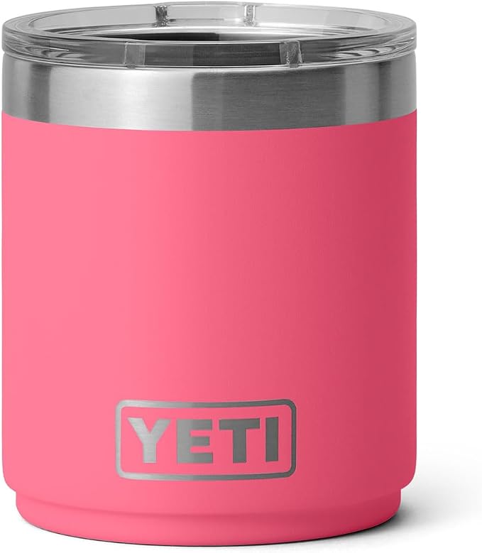 YETI Rambler 10 oz Ceramic Lined Lowball 2.0, Vacuum Insulated with MagSlider Lid, Tropical Pink