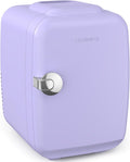 CROWNFUL Mini Fridge, 4 Liter/6 Can Portable Cooler and Warmer Personal Refrigerator for Skin Care, Cosmetics, Beverage, Food,Great for Bedroom, Office, Car, Dorm(Purple)