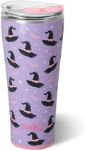 Swig Life 32oz Insulated Tumbler, Halloween Travel Coffee Tumbler with Lid, Cup Holder Friendly Travel Coffee Mug, Stainless Steel, 32 oz, Reusable Insulated Mug with Lid (Spellbound)