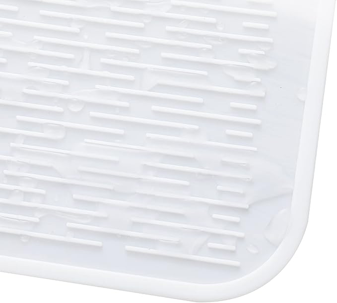 MicoYang Silicone Dish Drying Mat for Multiple Usage,Easy clean,Eco-friendly,Heat-resistant Silicone Mat for Kitchen Counter or Sink,Refrigerator or Drawer Liner White 3XL 28 inches x 18 inches