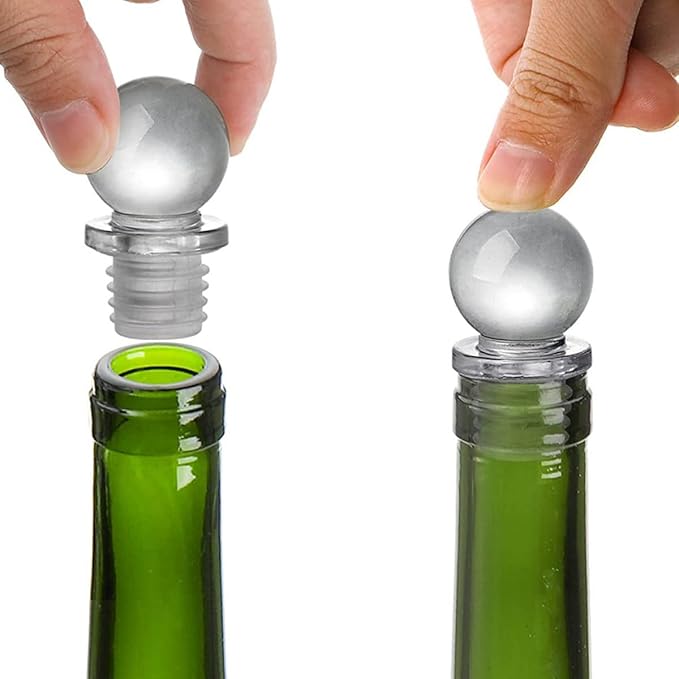 BESPORTBLE 24Pcs Glass Ball Wine Bottle Stoppers Decorative Glass Wine Stopper for Liquor Bottles Portable Reusable Sealers for Home Bar Kitchen Use