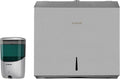 AIKE Automatic Commercial Soap Dispenser and Wall Mount Paper Towel Dispenser Bundle, Model AK1216_Silver_5180_Brushed