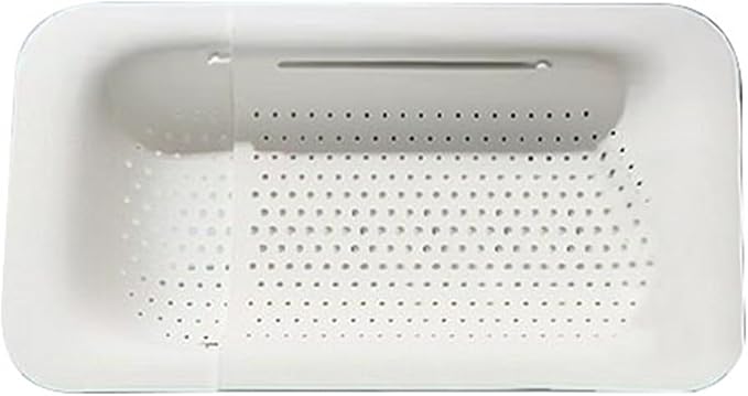 2 Tier Plastic Dish Drying Rack Extendable, Dish Drainer Over the Sink, Bowls, Plates Storage Dish Rack Adjustable Cutlery Holder(White)