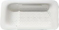 2 Tier Plastic Dish Drying Rack Extendable, Dish Drainer Over the Sink, Bowls, Plates Storage Dish Rack Adjustable Cutlery Holder(White)
