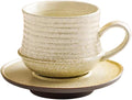210ml Ceramic Mug Saucer Set Home Wabi Sabi | retro, artisan, original design, minimalist, durable, latte, afternoon tea
