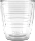 Tervis Clear & Colorful Tabletop 12oz Made in USA Double Walled Insulated Tumbler Travel Cup Keeps Drinks Cold & Hot, 12oz, Clear