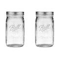 Ball Wide Mouth Glass Mason Jars with Lids and Bands, Used for Canning, Pickling, Juice, Jam, Jelly, Quart Size 32 Ounce (Pack of 2)
