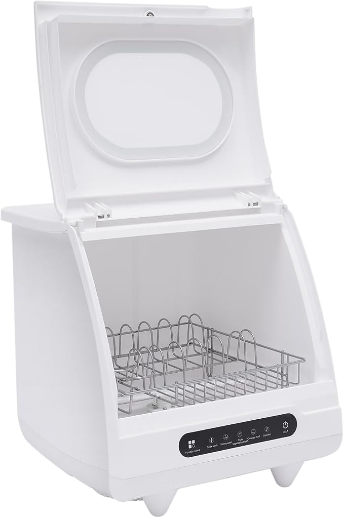 Countertop Dishwasher, 1200W Compact Dishwasher with 12 High-Performance Spouts, 360° rotation Flushing for Home Apartment Dorm RV