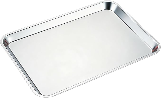 Baking Sheet, Stainless Steel Tray, Dishwasher Leak Pan, Metal Drip Pan for Kitchen Baking, Barbecue, Lab Instrument, Pet Treatment(41.5 * 29.5 * 2cm/16.3 * 11.6 * 0.8in)