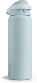 ENCOOL Leakproof Insulated Water Bottle with Straw Dual-Sip Water Bottle Bag-Safe Design for Work, Commute & Gym – Keeps Drinks Cold All Day, 32 oz, Frost Blue