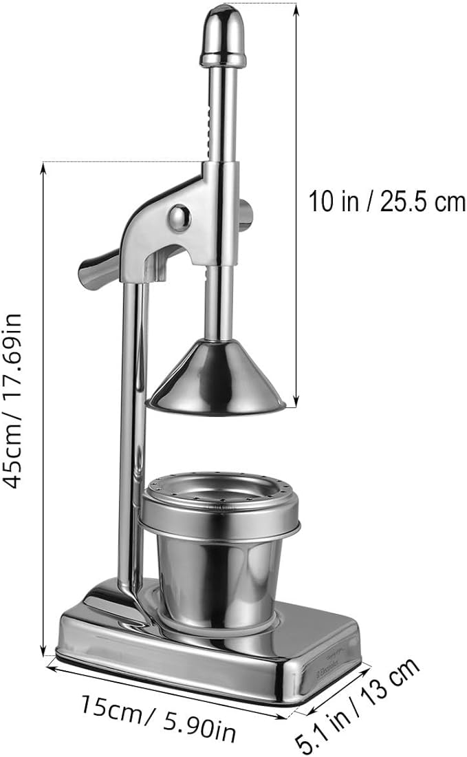 SOLUSTRE Manual Citrus Juicer Extractor Fruit Machine Stainless Steel Lever Press