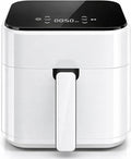 Simple Deluxe 8-in-1 Air Fryer 3 Qt, Digital Preset Airfryer with Overheat Protection and Auto Shut-Off, Nonstick and Dishwasher-Safe Basket for Fries, Bake, 60-Min Timer, Max 400°F, 800W, White