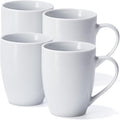 13 Oz Coffee Mugs Set of 4 Ceramic Coffee Mug White Coffee Cups Tea Cups New Home Office Restaurant Drinking Cup Sets Gift for Women Men Newlyweds Housewarming Wedding Party Christmas New Year Dinner