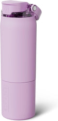 BrüMate Rise 25oz Water Bottle With 100% Leakproof Covered Silicone Straw | Insulated Stainless Steel Water Bottle | Cup-Holder Friendly | Fast Flow | Soft Sip Silicone Spout | BPA-Free (Lavender)