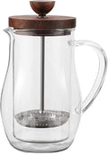 Liudan Coffee Pot Coffee Kettle with Handle Double Wall Glass Coffee Pot Filter Presses Kettle Heat-Resisting Tea Press Bottle Household Coffee Tools Coffee Kettle (Color : 600ML)