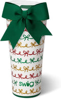 Swig Life 32oz Insulated Tumbler, Travel Coffee Tumbler with Lid, Cup Holder Friendly Travel Coffee Mug, Stainless Steel, 32 oz, Reusable Insulated Mug with Lid (Christmas Bows)