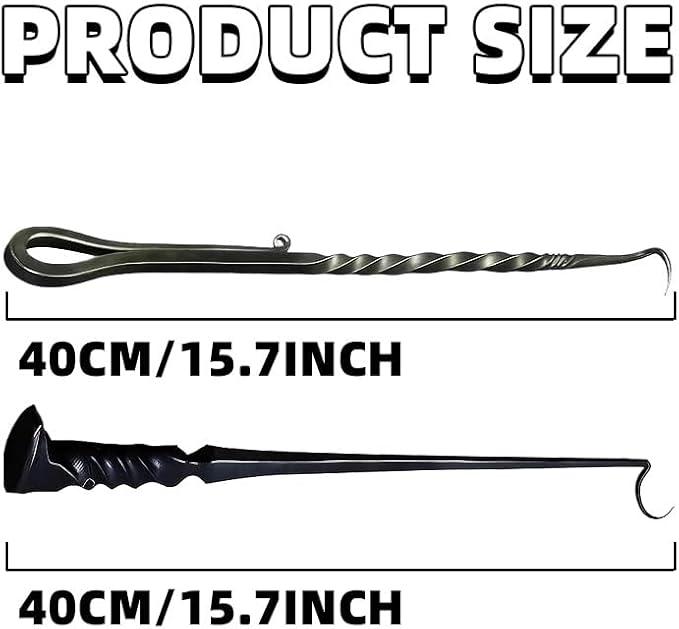 Meat Hook Flipper, Steak Flipper Hook, Pig Tail Meat Flippers, BBQ Food Flippers, Steak Turner Hook, Meat Turner Hooks,Turning Vegetables and Meats BBQ Grill (Right Hand A Iron)