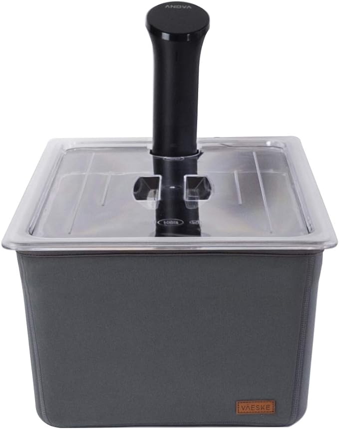 Väeske Large Sous Vide Container with Lid and Insulating Sleeve | Sous Vide Accessories | Compatible with Anova, Anova Nano, Joule, Instant Pot, Sous Vide Cookers (26 QT)