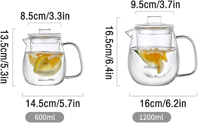 Water Pitcher Simple Glass Carafe with Vertical Liner High Borosilicate Glass Pitcher Household Teapot Juice Pot for Home, Restaurant, Coffee Shop Iced Tea Pitcher (Size : L)