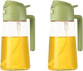 Oil Sprayer, 2-in-1 Sprayer Pourer Oil Empty Bottle Plastic Container Dispenser Vaporizer Kitchen Barbecue Camping Cooking Utensils,for Kitchen, Air Fryer(2Pcs Green)