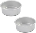 Aluminum smash cake 4 inch round Cake Pan,anodized aluminum 2 inch deep 2 piece,layer cake pan, baking pan For birthday cake, party Silver (4×2 round Cake Pan, Set of 2)