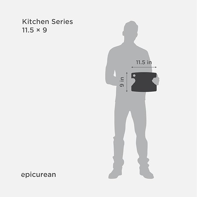 Epicurean Kitchen Series 11.5" × 9" Cutting Board, Non-Toxic, Dishwasher Safe, Made in the USA, Slate
