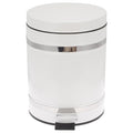 VICASKY Bathroom Garbage Container with Foot Pedal, 12l Iron Trash Can with Lid, Round Roman Pattern Wastebasket for Home, Office, and Hotel Use