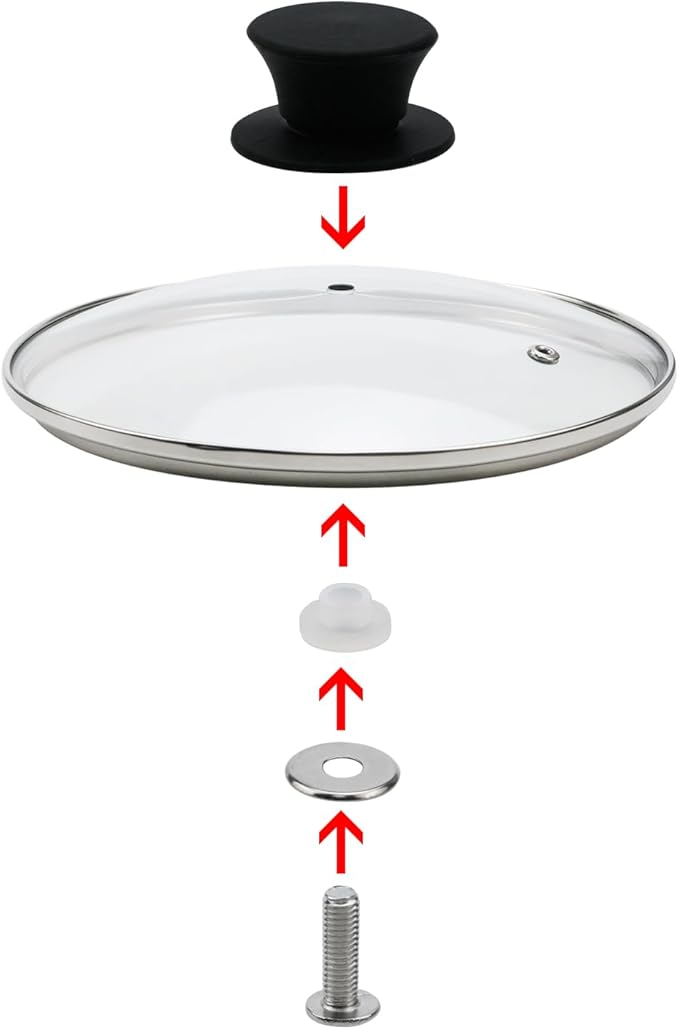 Woogim 9" Tempered Glass Pan Lid with Steam Vent, Thickened to 4mm and Dishwasher Safe and Oven up to 480℉, Universal Lid Fit for Cast Iron Skillets, Frying Saute Pan, Cooking Pot