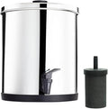 AquaEasy Go Stainless Steel 50 Cup Water Filter Dispenser, Extra Large Capacity, Powerful Fast 99% Filtration, Lasts 250 Gallons or 6 Months. Compact Water Filter Dispenser (Glossy)