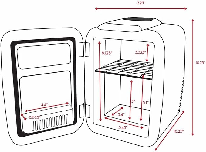Cooluli Mini Fridge for Bedroom - Car, Office Desk & Dorm Room - Portable 4L/6 Can Electric Plug In Cooler & Warmer for Food, Drinks, Skincare Beauty & Makeup - 12v AC/DC & Exclusive USB Option, White