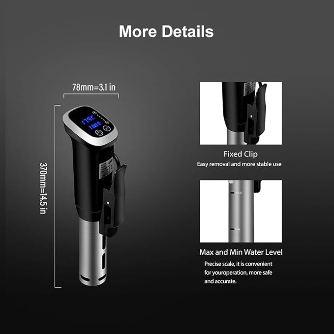 Sous Vide Cooker Immersion Circulator IPX7 Waterproof, 1800 Watts Vacuum Food Cooker, LCD Digital Display(US Plug, 110V)
