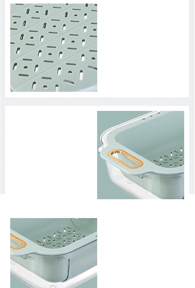 Basket Storage Box Kitchen Extendable Over Sink Colander Expandable Dish Drying Rack Double Layer Retractable Drainer Fruit