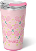 Swig Life 24oz Party Cup, Stackable Insulated Travel Coffee Tumbler with EZ Slider Lid, Cup Holder Friendly, Stainless Steel 24 oz Tumbler, Reusable Coffee Mug (Love All)