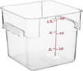 Soro Essentials- 6 qt. Polycarbonate Square Food Storage Container with Graduated Markings Clear Color- Stackable Storage Bin Plastic Food Container with Handle for Pantry Organizer Storage Kitchen