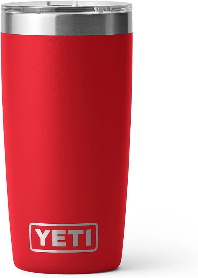 YETI Rambler 10 oz Tumbler, Stainless Steel, Vacuum Insulated with MagSlider Lid, Rescue Red